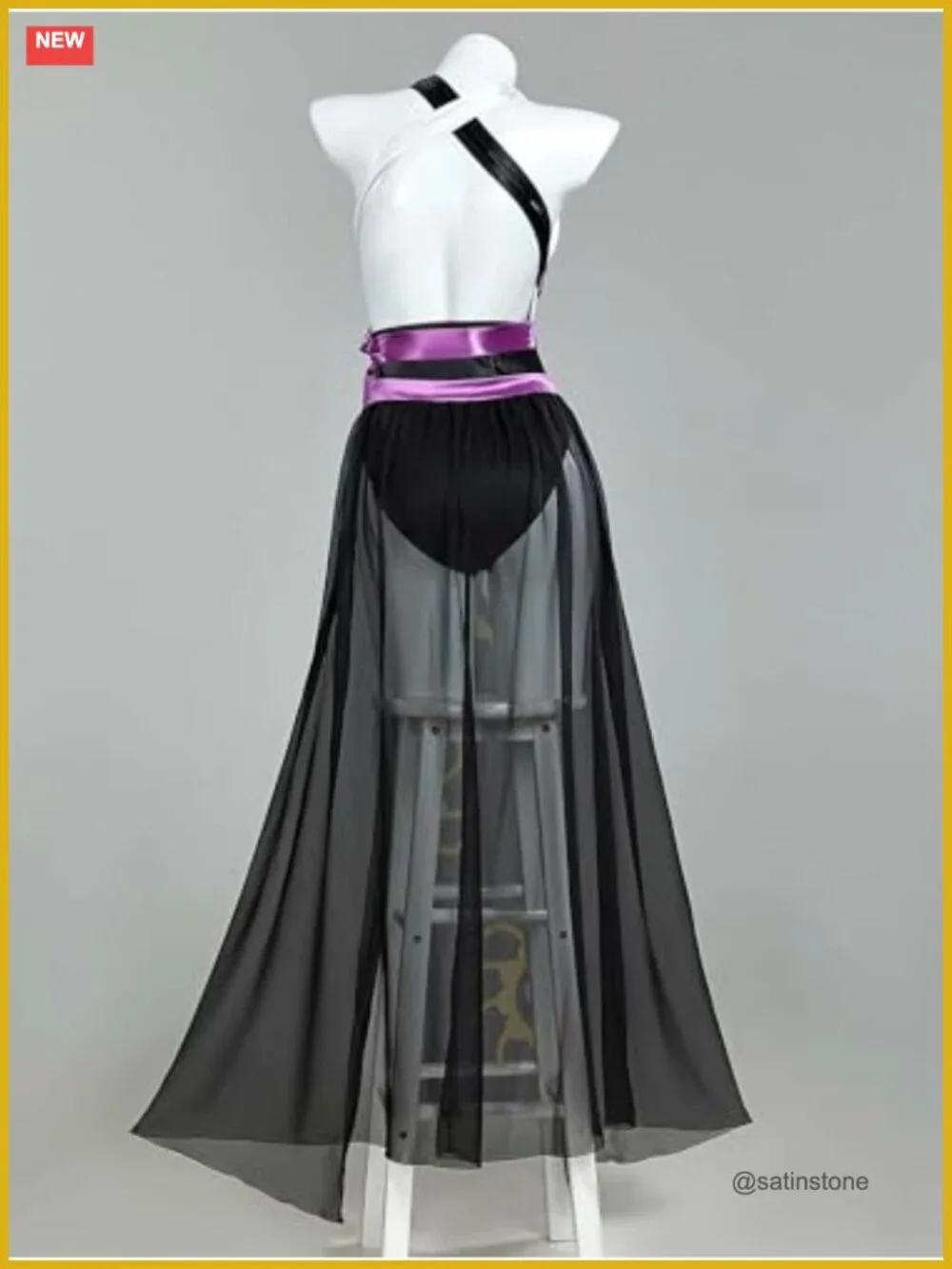 Anime Cosplay One Piece Swimsuit Deep V Halter with Wrap Skirt